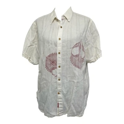 Guess Button-Down Shirt Men’s XL Multicolor Linen Vintage Short Sleeve - Image 1 of 4