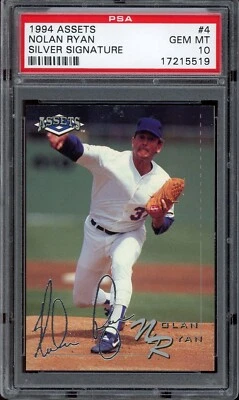 1994 Assets Baseball #4 Nolan Ryan Silver Signature PSA 10 - Image 1 of 2
