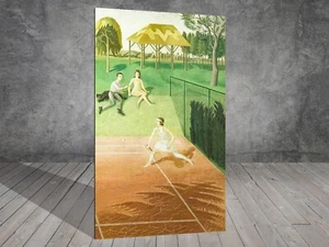 Eric Ravilious Tennis triptych right wing CANVAS PAINTING ART PRINT WALL 1105B - Picture 1 of 9