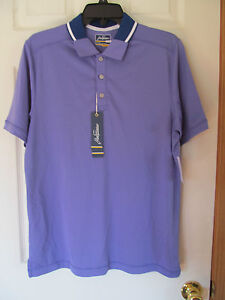 NWT Men's JACK NICKLAUS GOLF POLO SHIRT Purple,White Short Sleeved Size Small