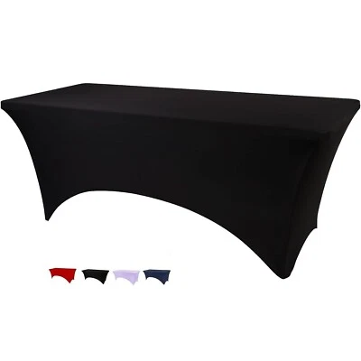 Spandex Fitted Tablecloth Rectangular Stretch Table Cover for Wedding Party - Image 1 of 4