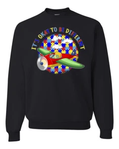 Its Okay to Be Different | Plane Autism Awarness Unisex Crewneck Sweatshirt - Picture 1 of 23