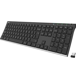 Arteck 2.4G Wireless Keyboard Stainless Steel Ultra Slim, Rechargeable Battery - Picture 1 of 6