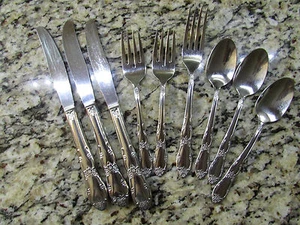 ONEIDA FENWAY STAINLESS SILVERWARE FLATWARE SET 9 PCE FORKS SPOONS+ FREE SHIP - Picture 1 of 10