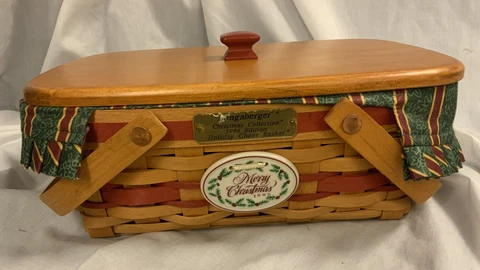 Vintage Longaberger Christmas Collection 1996 Edition Holiday Cheer Basket Cover