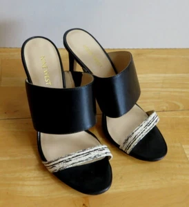 Stylish Black Leather "Azinta" High Heels Mules from Nine West - Size 7M - Picture 1 of 7