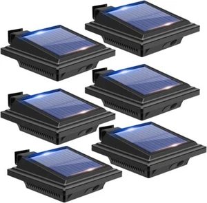 6x 40LED Solar-Dachrinnenleuchte 40LEDs mit Lichtsensor Regenrinne Zaun Licht DE - Bild 1 von 15