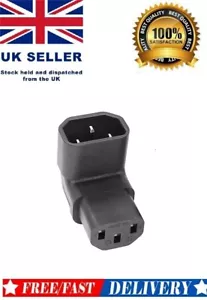 ADAPTADOR DE CORRIENTE IEC C14 A C13 ENCHUFE PDU 10A 90 GRADOS para TV LCD - Imagen 1 de 5