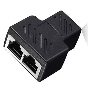 RJ45 Ethernet LAN Network Y Splitter Double Adapter Cable Connector for CAT5/6/7 - Picture 1 of 6