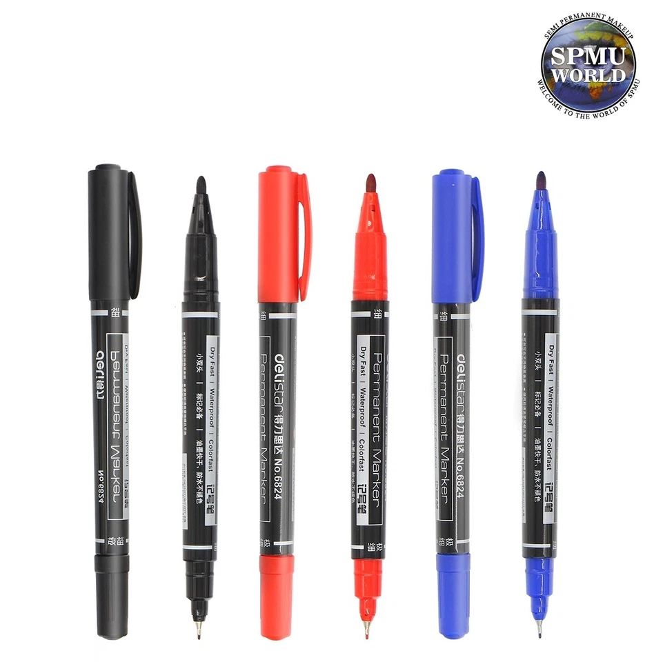 PERMANENT MARKER PERMANENTMARKER - Sicher auf der Haut - TATTOO OUTLINER Hautmarker schwarz rot blau Stift