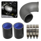 60Mm 2.36'' Cast Aluminum 125 Degree Elbow Intercooler Pipe Joiner+Silicone Hose