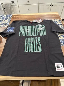 Mens Mitchell & Ness Black Philadelphia Eagles T-Shirt XL NWT SUPER BOWL CHAMPS - Picture 1 of 11