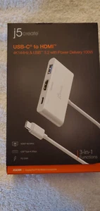 j5create JCA399 USB-C HDMI 4K 144Hz, USB 3.2 & USB-C with Power Delivery 100W - Zdjęcie 1 z 5