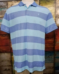IZOD Mens Polo Shirt XL Blue Striped Advantage Performance Stretch - Picture 1 of 5