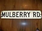 Vintage Double Sided Road Street Name Sign "Mullberry Rd" Side 2 "Closed" 40"x8"