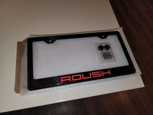 Red Roush Performance Carbon Fiber License Plate Frame F-150 & Mustang - Picture 1 of 7