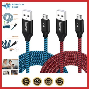 Micro USB Cable 15ft,Extra Long Braided Android Charging Cords, 2Pack Colorfu... - Picture 1 of 8