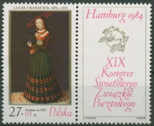 Polen 1984 Weltpostkongress UPU Gemälde Lucas Cranach 2920 Zf postfrisch - Bild 1 von 1