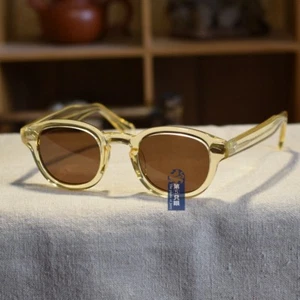 Gafas de sol polarizadas de colección marrón johnny depp gafas amarillas marrones gafas de sol - Imagen 1 de 7