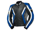 iXS leather jacket Coronado | black blue-white | waterproof jacket from beef snap...