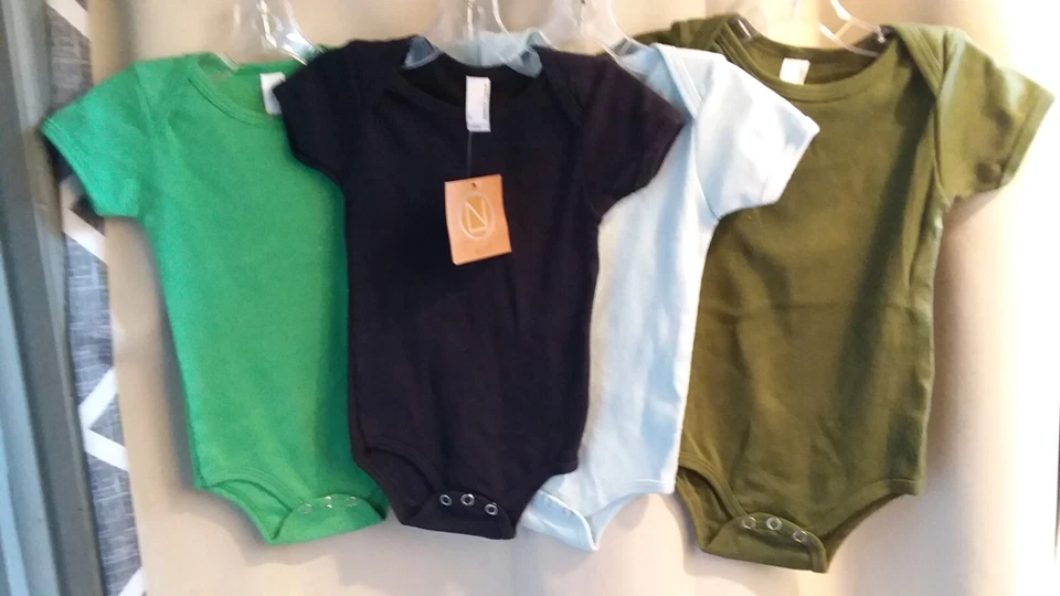lot of 4 American Apparel Infant Baby Rib Short Sleeve One-Piece Unisex 3-6M  — 第 1/1 张图片