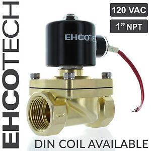 1" NPT 110V 120V Volt AC Electric Solenoid Valve Brass Water Air Gas NC 1 inch