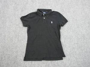 Ralph Lauren Polo Shirt Girls Medium Black Pony Logo Sport Casual Preppy Slim - Picture 1 of 8