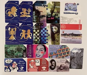 Vintage Retro Phone tax Cards used lot of 18 Polish Polska karta telefoniczna pl - Picture 1 of 18