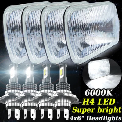 Fit 1982 1983 1984 1985-1987 Buick Regal 4PCS 4x6" LED Headlights Hi-Lo Beam - Image 1 of 4