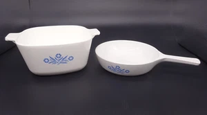 Vintage Corning Ware blaue Kornblume 1-3/4 Quart Auflaufform P-1-3/4-B & Kochtopf - Bild 1 von 10