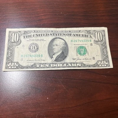 1985 series A $10 Ten Dollar Bill,  Reserve Note St. Louis circulated - Image 1 of 4