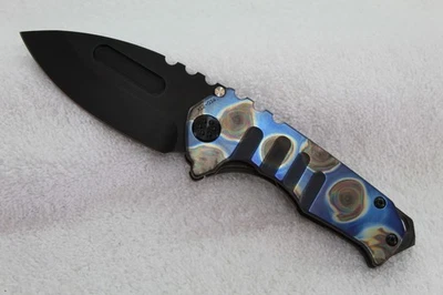 Cuchillo y herramienta Medford Praetorian Genesis T, S35VN negro PVD, ¡mango de llama Ti! USA Foto 1 de 4