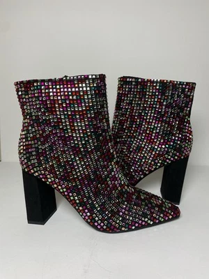 Botines de vestir para mujer Wild Pair Ingridd punta en punta bling talla 6, multi bling Foto 1 de 4