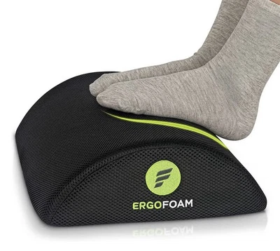 Ergonomic Foot Rest Under Desk Premium Velvet Soft Foam Footrest (Black, Mesh) - Image 1 of 4