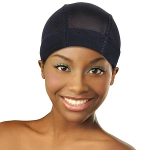 Parrucca a cupola in rete berretto parrucca testa cappellini per donna rete per capelli XL nero - Foto 1 di 12
