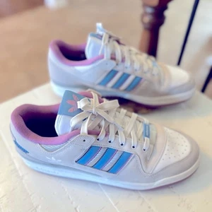 Adidas Zapatos Prendas para el torso bajas Blanco Gris Azul Rosa Cuero Gamuza Tenis para hombre 11.5 - Imagen 1 de 16