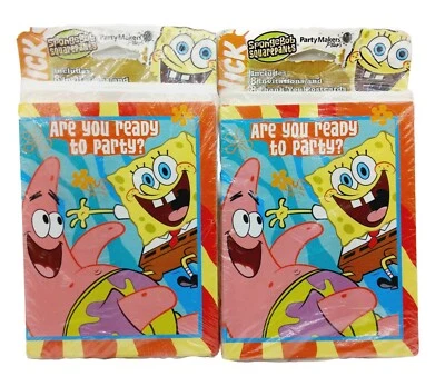 NOS Vintage Lot 2 Spongebob Squarepants Birthday Invitations & Thank you Cards  - Image 1 of 4