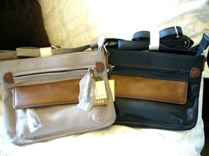 Women's Leather Hand Bags Cell Phone Ladies Purse 5 Zippered Compartments 3037A - Picture 1 of 11