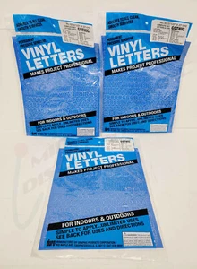 Juego de 3 letras y números de vinilo gótico Duro de 1/2 pulgada de productos gráficos, azul - Imagen 1 de 3