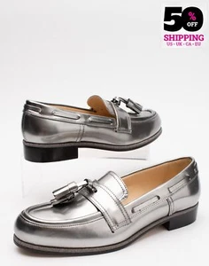 RRP€770 JIMMY CHOO Leather Loafer Shoes US4.5 UK1.5 EU34.5 Tassels Made in Italy - Picture 1 of 10
