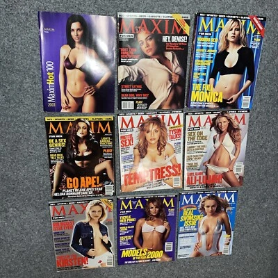 Maxim Magazine Vintage Lot Of 8 Issues 2000 To 2002 Plus Special Issue Hot 100 Foto 1 de 4