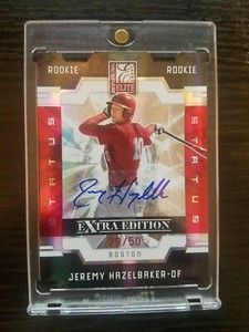 2009 Donruss Elite Extra Edition Signature Status #93 Jeremy Hazelbaker /50 RC 