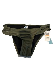 NWT ANTONIO MELANI Women's Bikini Bottom Seeing Double Double Tab Side Sage S - Picture 1 of 7