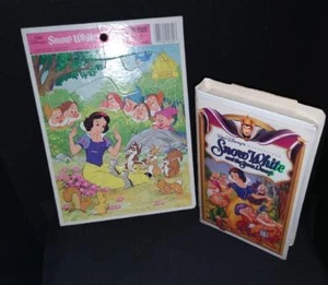 VHS y bandeja de marco de colección de Disney obra maestra blanca nieve siete enanitos - Imagen 1 de 2