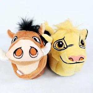 Disney's Lion King Toddler Sock Top Slippers Pumbaa & Simba Boys Sz 11-12 Plush - Picture 1 of 11