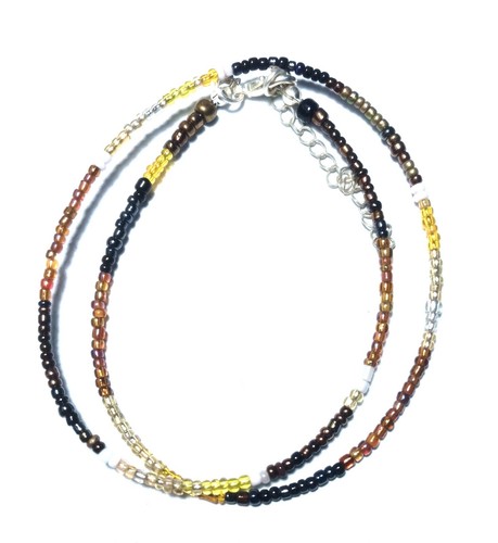 VETEMENTS Collana uomo girocollo delicato 2 mm boho spiaggia piccole perle multicolore marrone regali