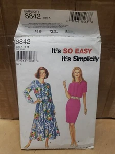 Simplicity Sewing Pattern #8842 Misses Dress With Skirts Size A 8-18 -Uncut- - Picture 1 of 5