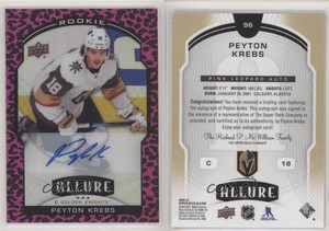 2020-21 Upper Deck Allure Pink Leopard Peyton Krebs #96 Rookie Auto RC