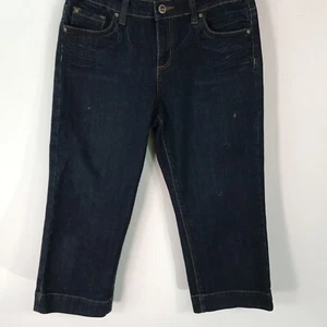 Common Genes Womens Flat Front Straight Blue Denim Bermuda Capri Jeans Size 8 - Picture 1 of 10