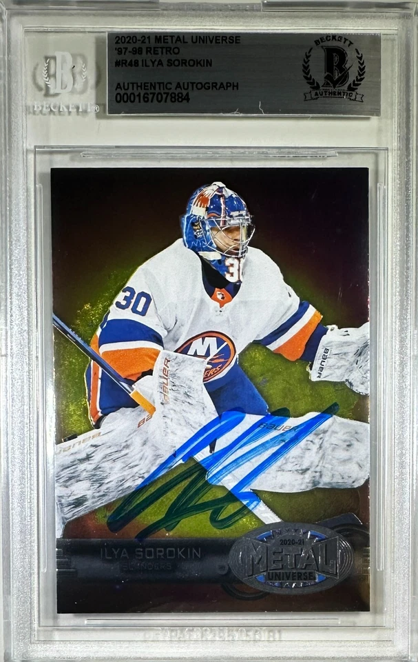 Ilya Sorokin 2021 SkyBox encap RC New York Islanders BAS - Image 1 of 3